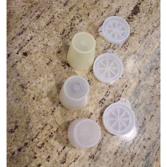 3 Tupperware Containers Midget Mini Yellow Sheer with Lids 101-17 21 25 Vintage - Picture 5 of 9